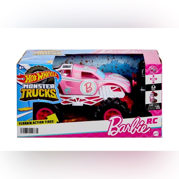 NWT Hot Wheels Barbie Monster Truck RC, Battery-Powered Remote-Control - Picture 1 of 4